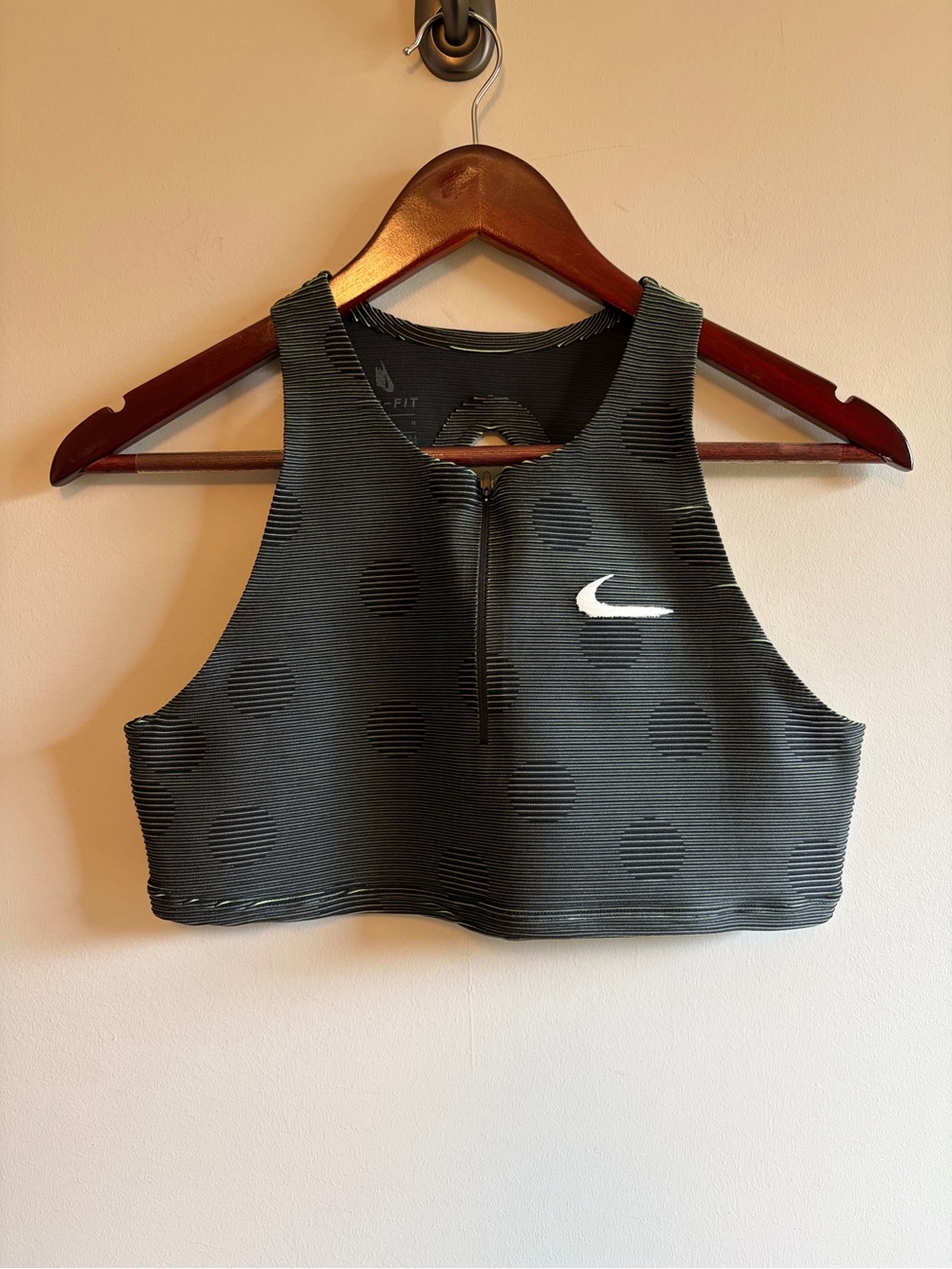 Nike Black Dotted High-Neck Sports Bra